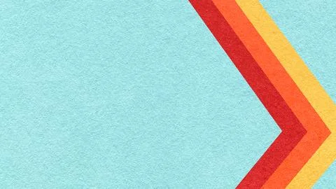 Light blue paper texture background with red, orange yellow, chevron stripe.. Stock Illustration
