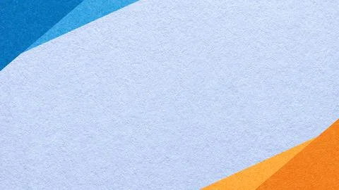 Light blue paper texture background with turquoise orange geometric corners.. Stock Photos