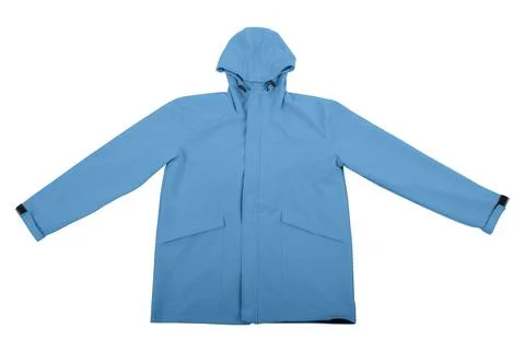 Light blue parka jacket isolated on white background 스톡 사진