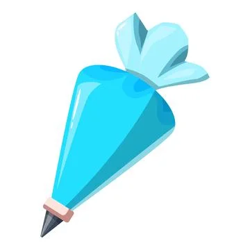 Light blue pastry bag full of icing for decorating cakes Stock Illustration
