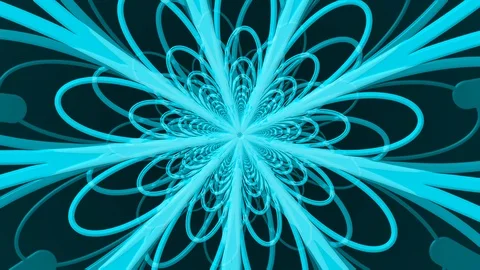 Light Blue Petals Rotation Stock Footage 100481370