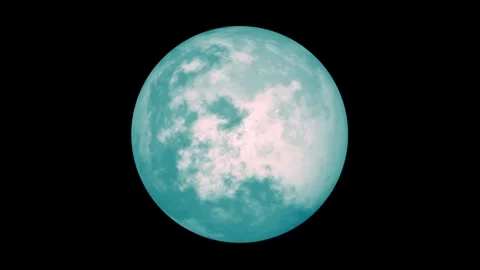 Light blue planet sphere ball circle 3d shape rotation spinning space waved f Stock Footage 312887470