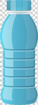 A light blue plastic bottle on a black background, suitable for holding wat.. Stock Illustration