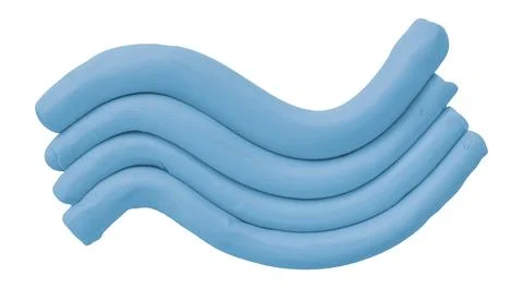 Light blue plasticine isolated on white background. Stock Photos