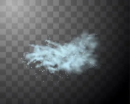 Light blue powder explosion effect or dust burst with smoke realistic vector Stock Illustration