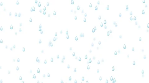 Light Blue Raindrops Falling Continuously Against a Solid White Background Stock Footage 326572017