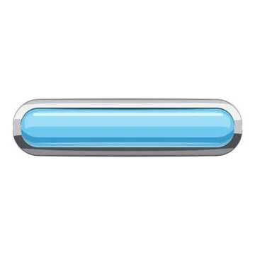 Light blue rectangular button icon, cartoon style Illustrazione stock