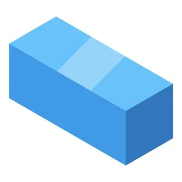 Light blue rectangular cuboid on white background representing data analysis Illustrazione stock