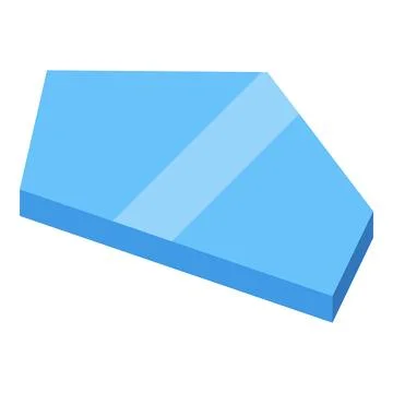 Light blue rectangular glass panel with translucent stripe Stock Illustration