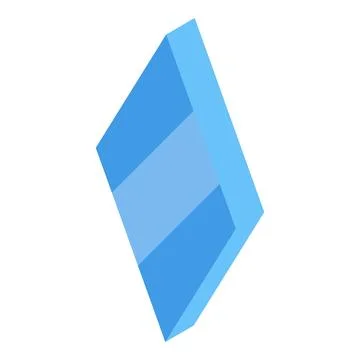 Light blue rectangular prism floating on white background Stock Illustration