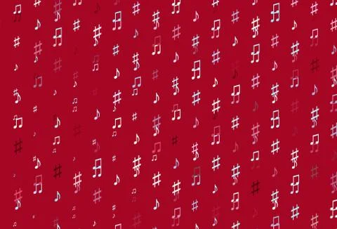 Light Blue, Red vector backdrop with music notes. Illustrazione stock