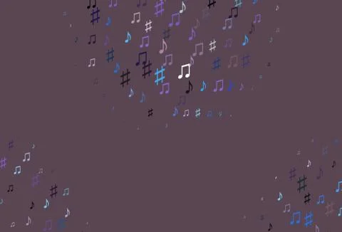 Light Blue, Red vector backdrop with music notes. Illustrazione stock