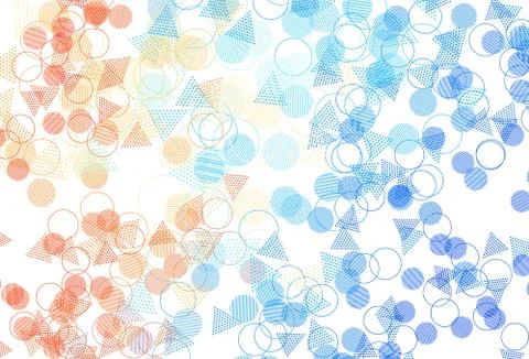 Light Blue, Red vector backdrop with lines, circles. Stock Illustration