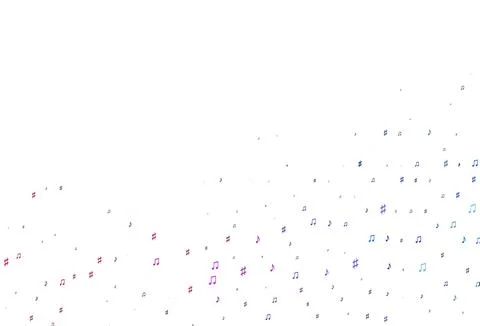 Light Blue, Red vector backdrop with music notes. Illustrazione stock