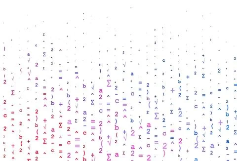 Light Blue, Red vector backdrop with algebra elements. Illustrazione stock