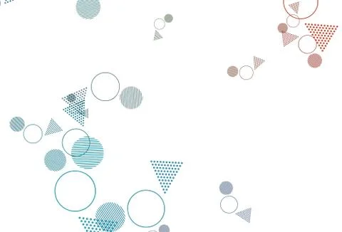 Light Blue, Red vector background with triangles, circles. Illustrazione stock