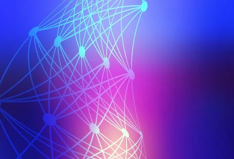 Light Blue, Red vector background with forms of artificial intelligence. Stock Illustration