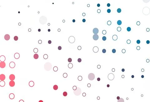 Light Blue, Red vector background with bubbles. Stock Illustration