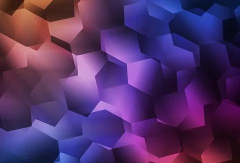 Light Blue, Red vector background with set of hexagons. Illustrazione stock