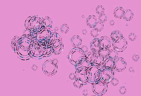 Light Blue, Red vector background with bubbles. Stock Illustration