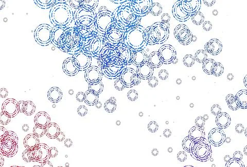 Light Blue, Red vector background with bubbles. Stock Illustration