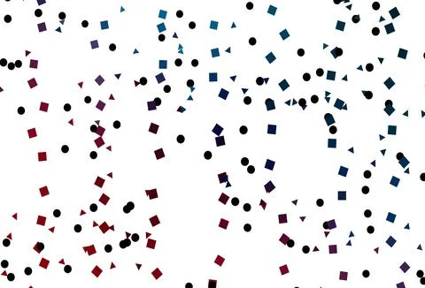 Light Blue, Red vector background with triangles, circles, cubes. Stock Illustration