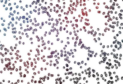 Light Blue, Red vector background with bubbles. Stock Illustration