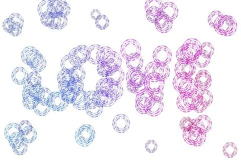 Light Blue, Red vector background with bubbles. Illustrazione stock