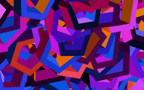 Light Blue, Red vector background with set of hexagons. Illustrazione stock