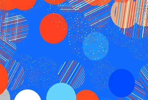 Light Blue, Red vector background with bubbles. Stock Illustration