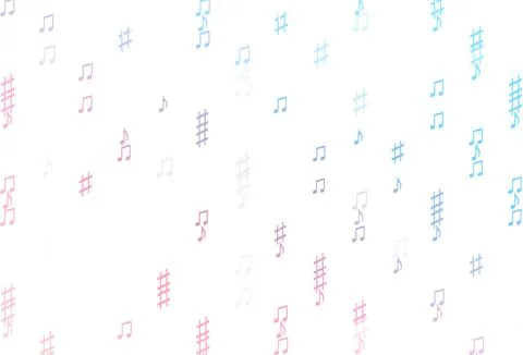 Light Blue, Red vector background with music symbols. イラスト素材