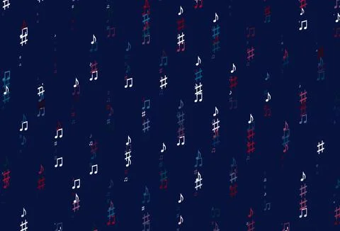 Light Blue, Red vector background with music symbols. イラスト素材