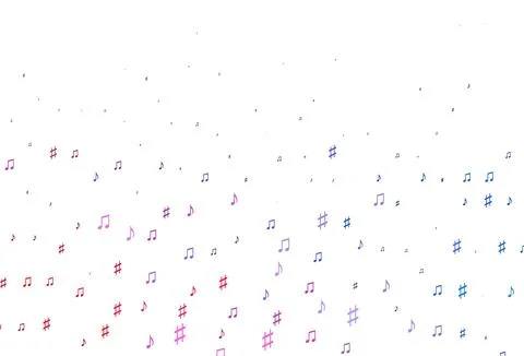 Light Blue, Red vector background with music symbols. イラスト素材