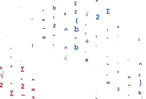 Light Blue, Red vector cover with math elements. Illustrazione stock