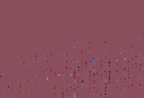 Light Blue, Red vector cover with math elements. Illustrazione stock