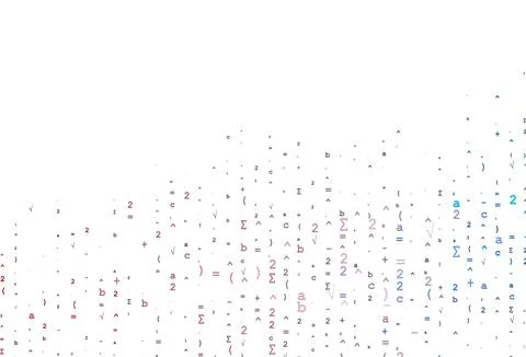 Light Blue, Red vector cover with math elements. Illustrazione stock