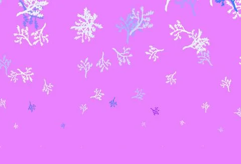 Light Blue, Red vector doodle pattern with branches. Stock Illustration