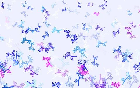 Light Blue, Red vector doodle template with branches. Stock Illustration