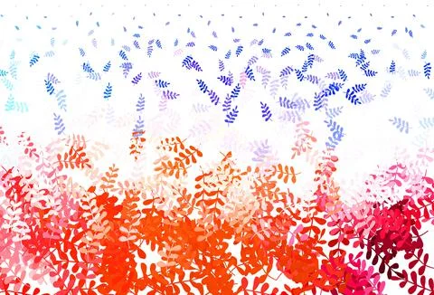 Light Blue, Red vector elegant template with leaves. Stock Illustration