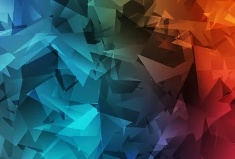 Light Blue, Red vector gradient triangles pattern. Stock Illustration