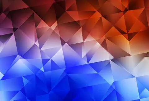 Light Blue, Red vector gradient triangles template. Illustrazione stock