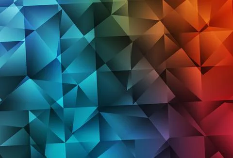 Light Blue, Red vector gradient triangles pattern. Stock Illustration