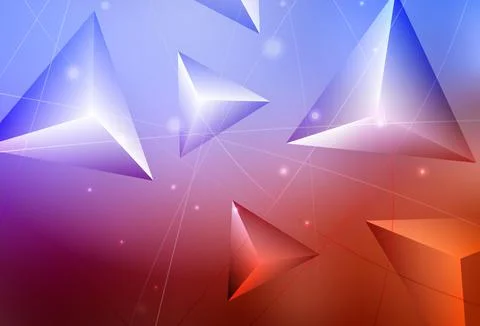 Light Blue, Red vector gradient triangles pattern. Illustrazione stock