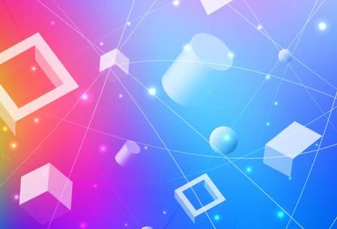 Light Blue, Red vector layout with circles, lines, rectangles. 库存插图