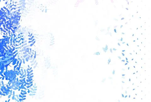 Light Blue, Red vector natural pattern with leaves. Stock Illustration