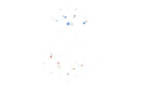 Light Blue, Red vector pattern with spheres. Illustrazione stock