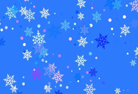 Light Blue, Red vector pattern with christmas snowflakes. 库存插图