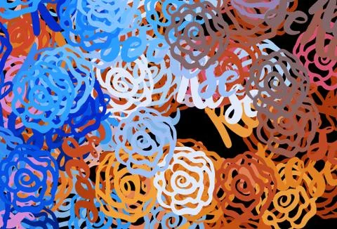 Light Blue, Red vector pattern with random forms. Stock Illustration