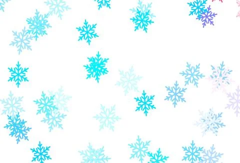 Light Blue, Red vector pattern with christmas snowflakes, stars. 库存插图
