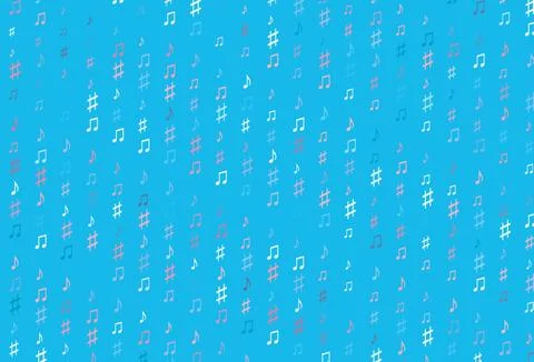 Light Blue, Red vector pattern with music elements. Illustrazione stock